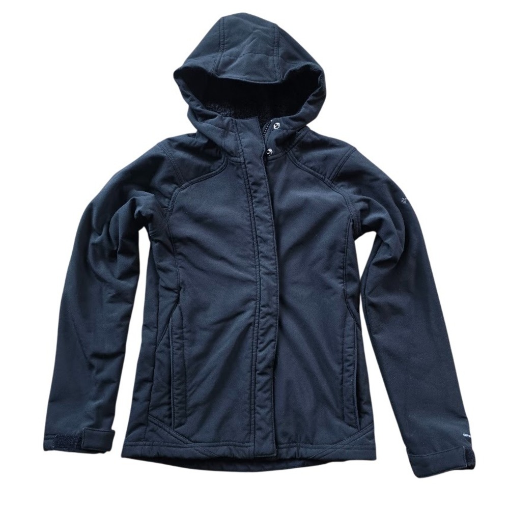 Columbia Titanium‎ Softshell Jacket Youth 14/16 Black Fleece Lined Omni-Shield